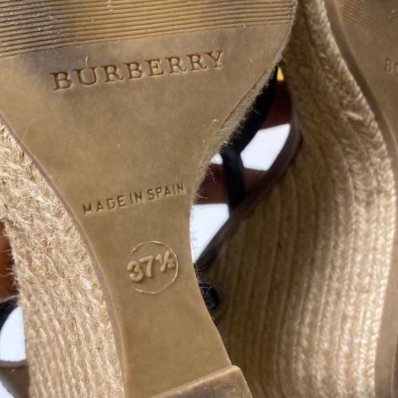 Burberry House Check Pattern Canvas Espadrille Wedge Heels - Picture 16 of 16